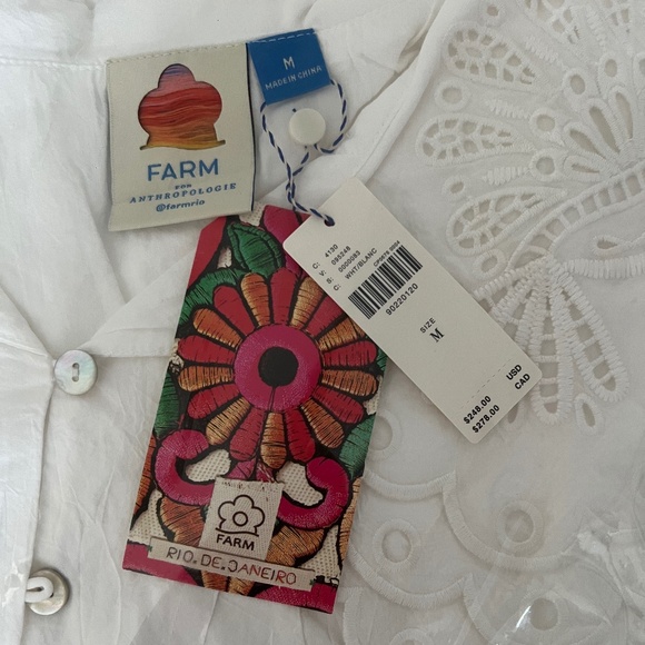 NWT Farm Rio Long-Sleeve Embellished Collared Mini Dress SIZE M - Picture 4 of 4